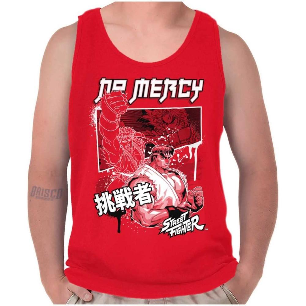 imageKanji Street Fighter No Mercy Ryu Tank Top Sleeveless Tee MenRed