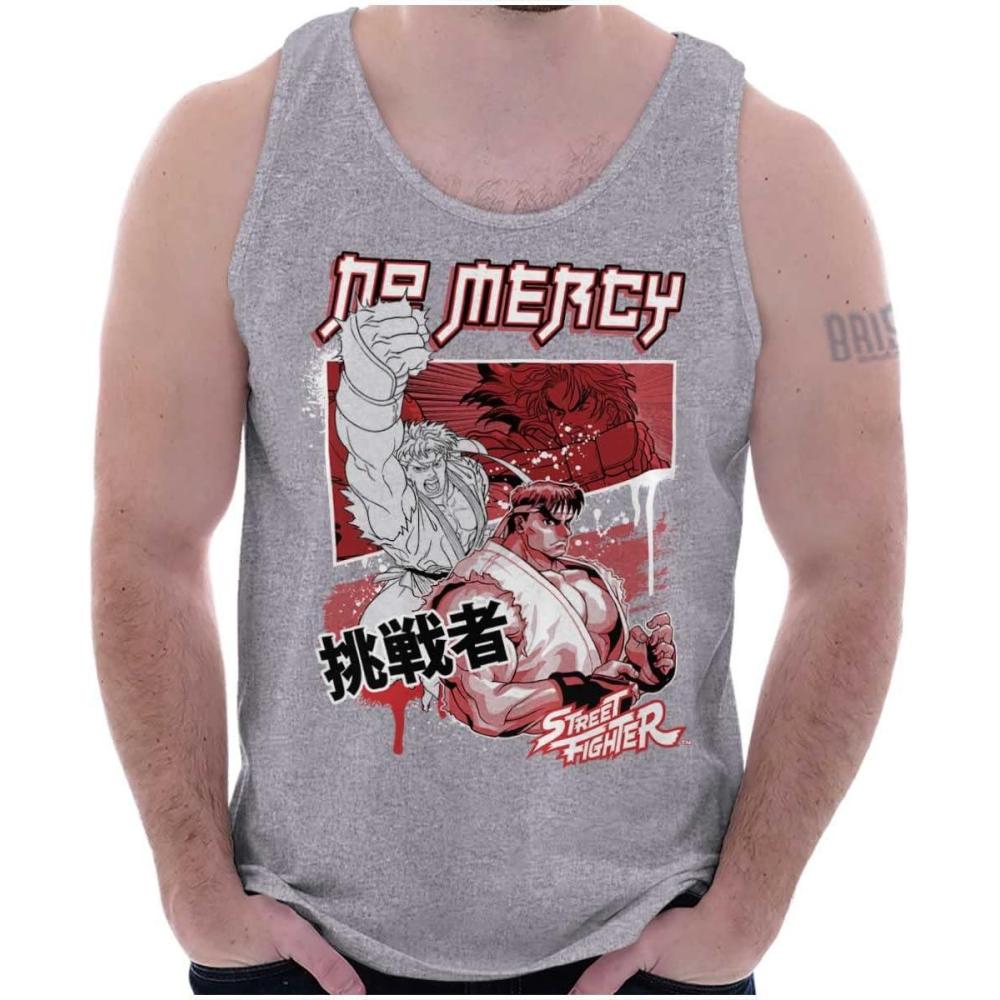 imageKanji Street Fighter No Mercy Ryu Tank Top Sleeveless Tee MenSport Grey