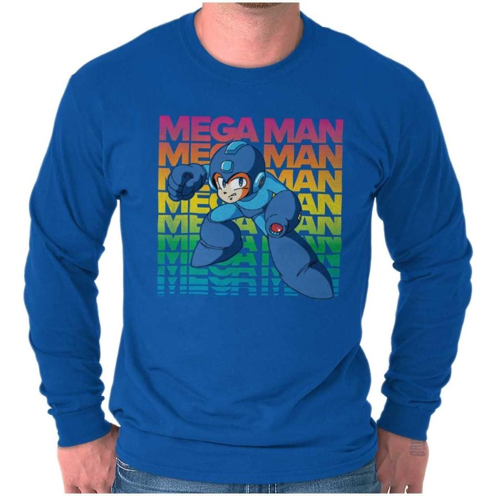 imageMega Man 90s Anime Cartoon Character Long Sleeve Tshirt Men WomenRoyal
