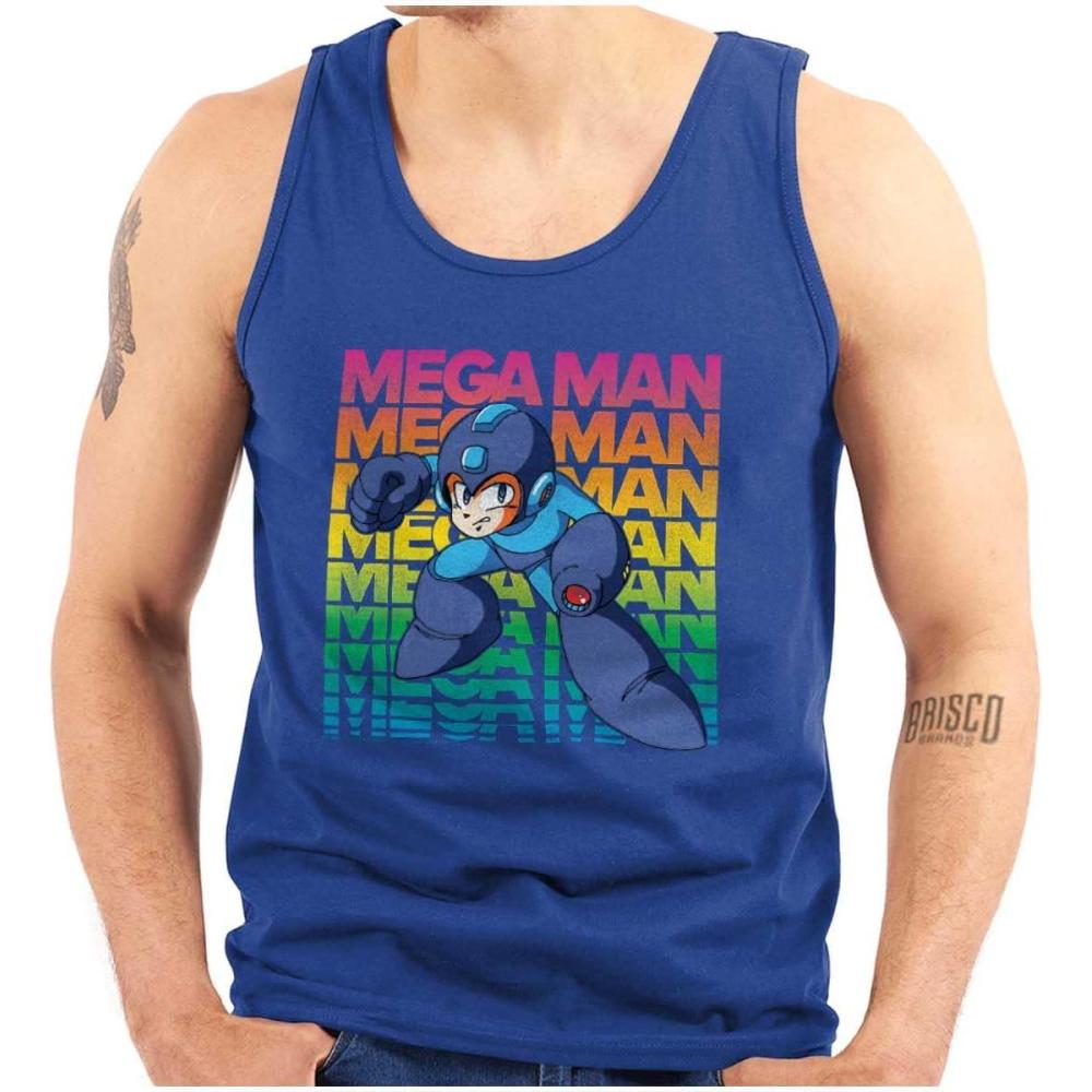 imageMega Man 90s Anime Cartoon Character Tank Top T Shirts Men WomenRoyal