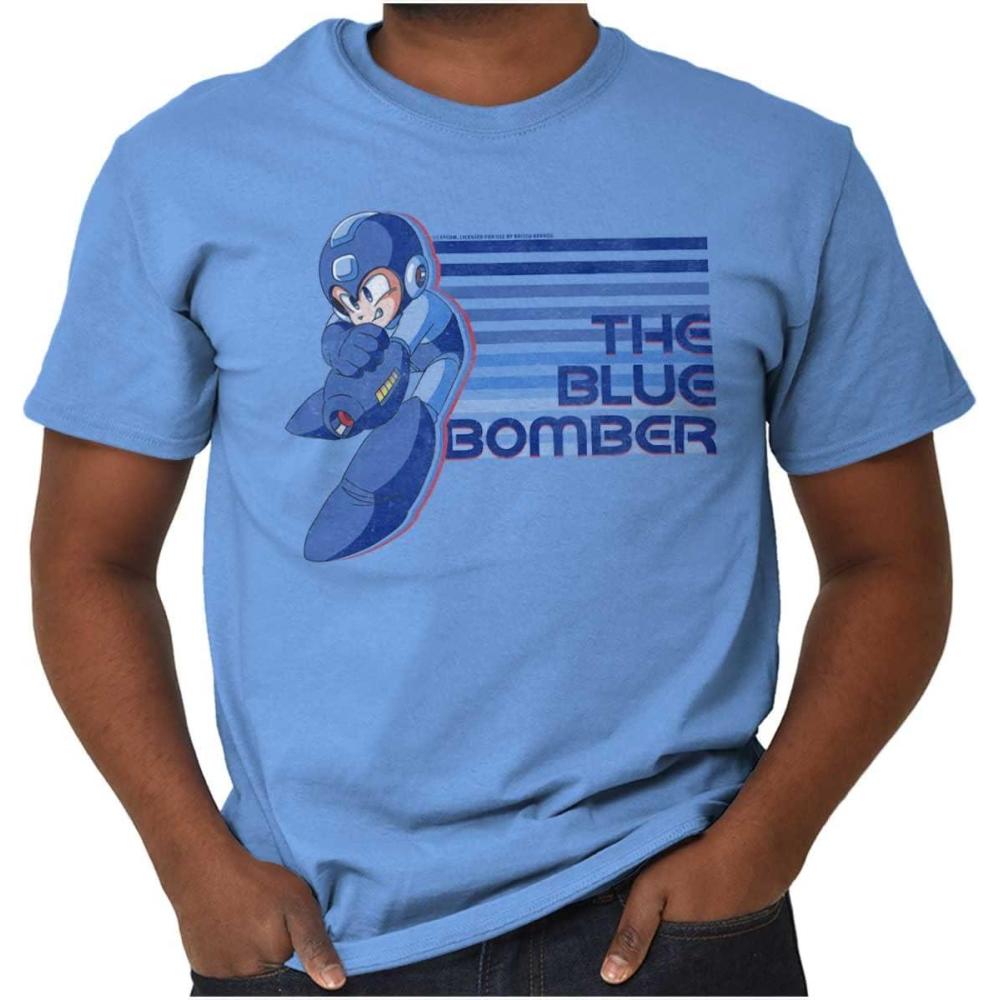 imageMega Man Blue Bomber Cool 90s Anime Graphic T Shirt Men or WomenCarolina Blue
