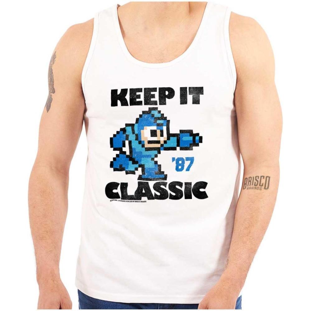 imageMega Man Keep it Classic 80s Gaming Tank Top T Shirts Men WomenWhite