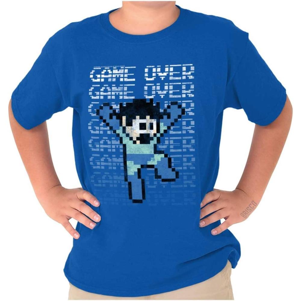 imageMega Man Retro 90s 8bit Video Game Crewneck T Shirts Boy GirlRoyal