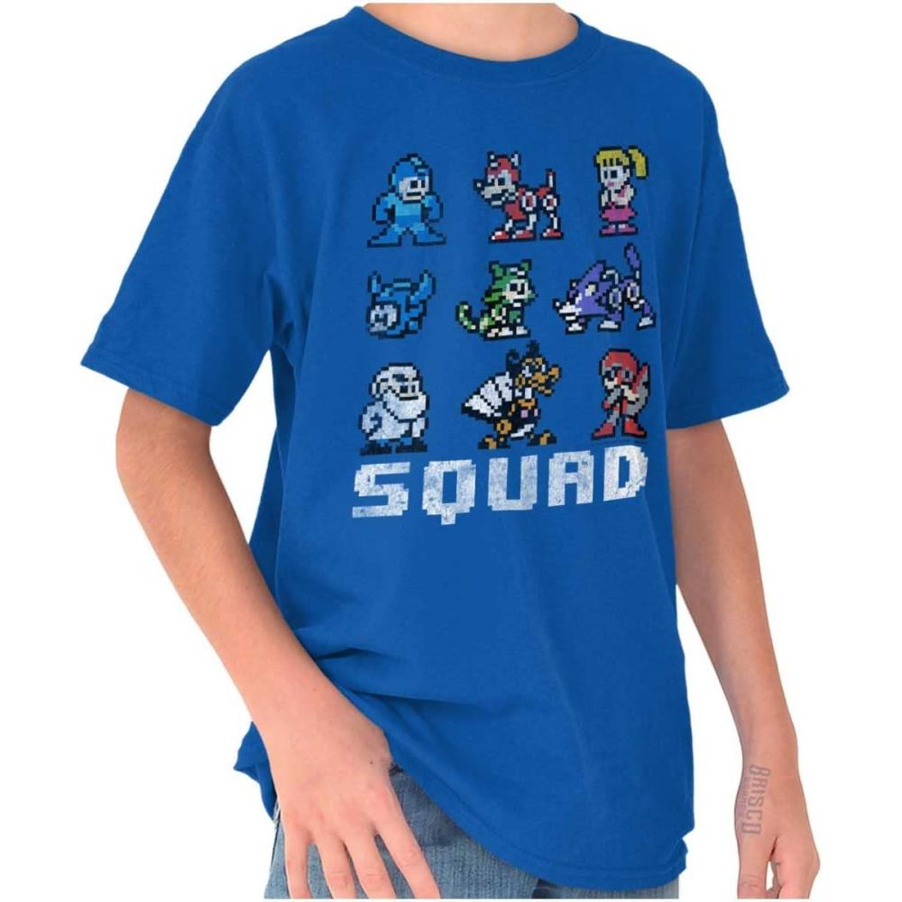 imageMega Man Squad Goals Game Characters Crewneck T Shirts Boy GirlRoyal