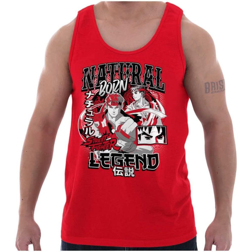 imageStreet Fighter Natural Born Legend Tank Top T Shirts Men WomenRed