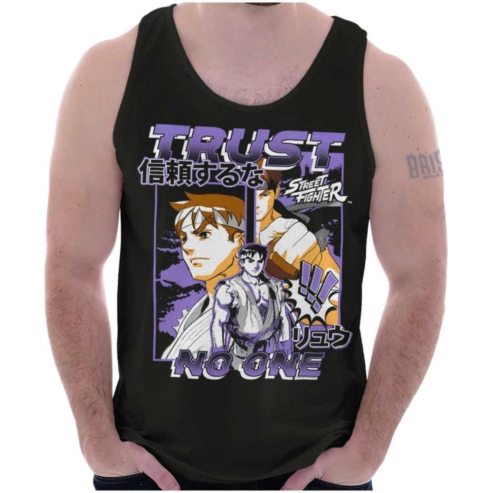 imageStreet Fighter Ryu Trust No One Tank Top T Shirts Men WomenBlack