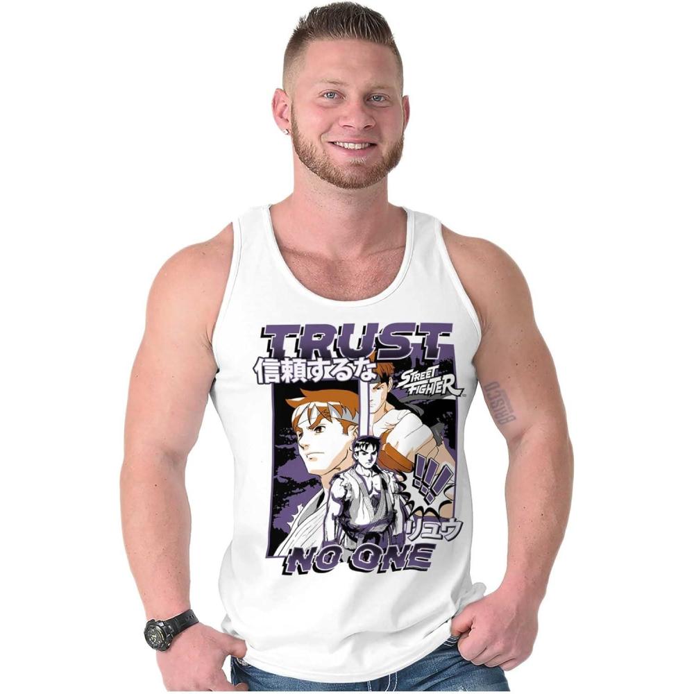 imageStreet Fighter Ryu Trust No One Tank Top T Shirts Men WomenWhite