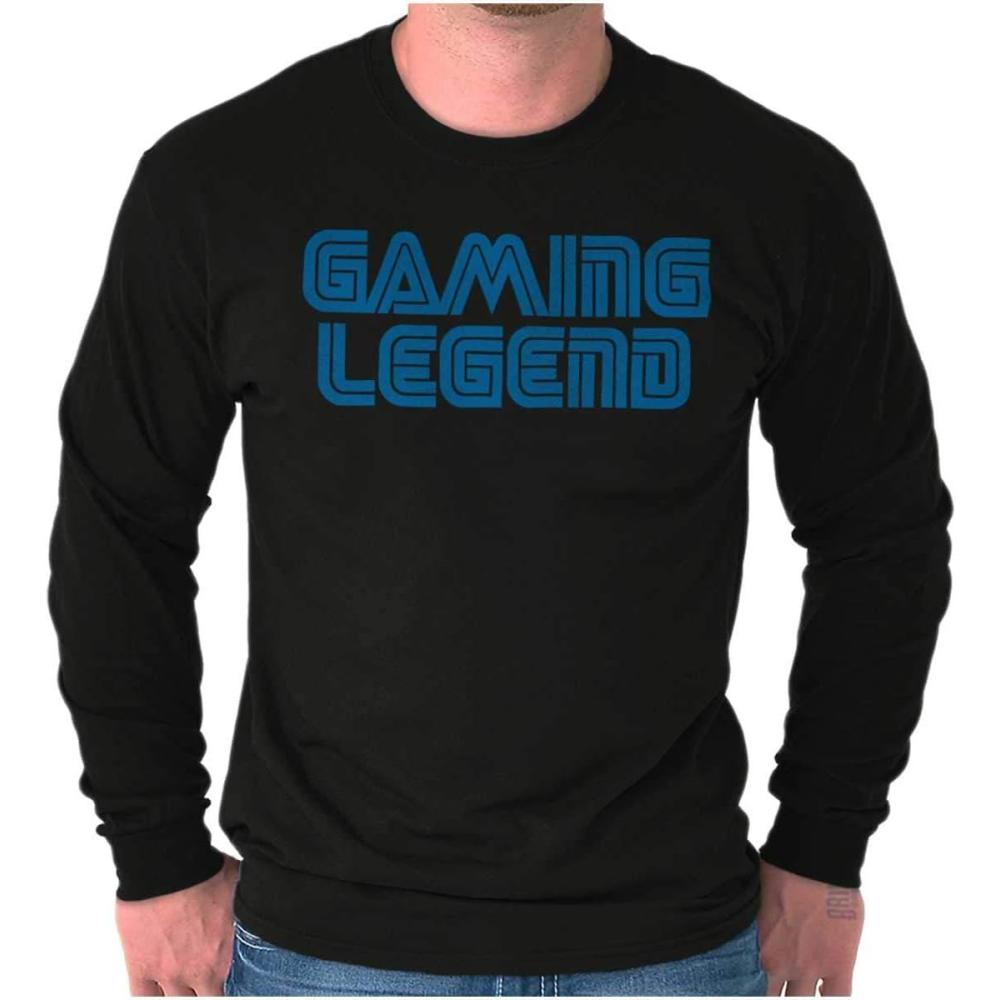 imageVintage Video Gaming Legend Retro Long Sleeve Tshirt Men WomenBlack
