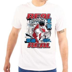 Brisco Brands Cool Kanji Street Fighter Retro Ryu Graphic T Shirt Men or Women(White)