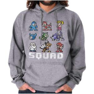 Brisco Brands Mega Man Squad Goals Game Characters Hoodie Sweatshirt Women Men(Sport Grey)