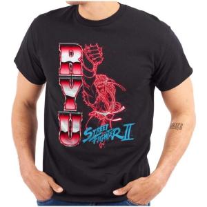 Brisco Brands Street Fighter 90s Arcade Gamer Ryu Graphic T Shirt Men or Women(Black)