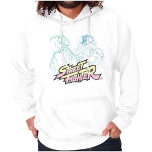 Brisco Brands Street Fighter Cammy Chun-Li Gamer Hoodie Sweatshirt Women Men(White)