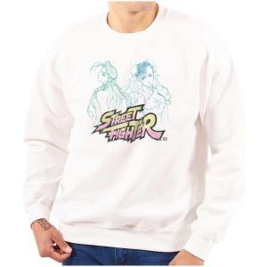 Brisco Brands Street Fighter Cammy Chun-Li Gamer Sweatshirt for Men or Women(White)