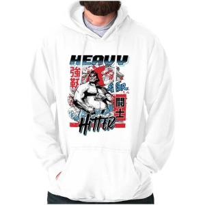 Brisco Brands Street Fighter E Honda Heavy Hitter Hoodie Sweatshirt Women Men(White)