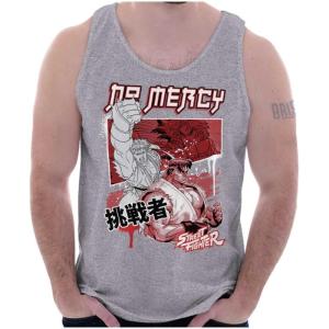 Kanji Street Fighter No Mercy Ryu Tank Top Sleeveless Tee Men(Sport Grey)