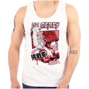 Kanji Street Fighter No Mercy Ryu Tank Top Sleeveless Tee Men(White)