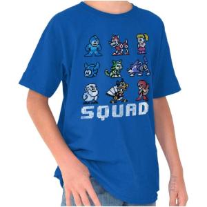 Mega Man Squad Goals Game Characters Crewneck T Shirts Boy Girl(Royal)