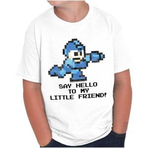 Mega Man Video Game 8bit Gaming Nerd Crewneck T Shirts Boy Girl(White)