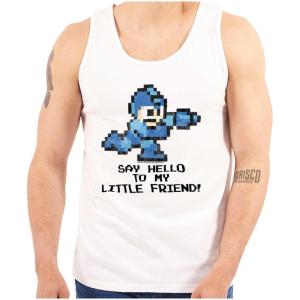 Mega Man Video Game 8bit Gaming Nerd Tank Top T Shirts Men Women(White)