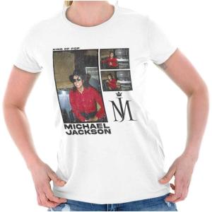 Michael Jackson Pop Studio Session Womens Slim Fit Graphic Tee(White)