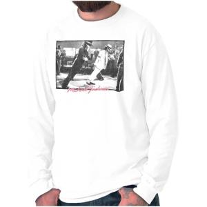 Michael Jackson Smooth Criminal Lean Long Sleeve Tshirt Men Women(White)