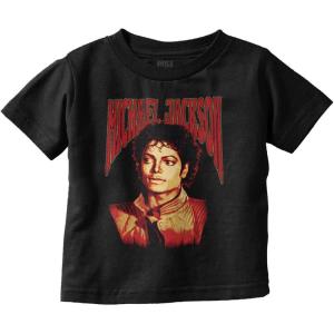 Michael Jackson Thriller Pop Portait Toddler Baby Graphic T Shirt(Black)