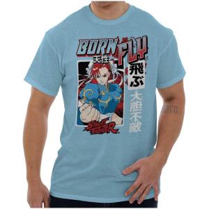 Street Fighter Chun Li Born Fly Graphic T Shirt Men or Women(Sky)