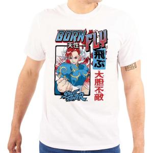 Street Fighter Chun Li Born Fly Graphic T Shirt Men or Women(White)