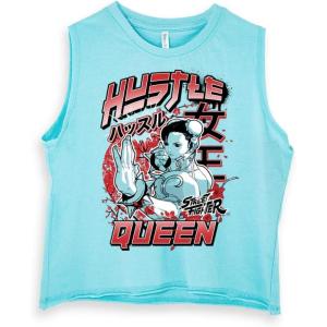 Street Fighter Chun Li Hustle Queen Womens Basic Cropped Tank Top(Aqua)