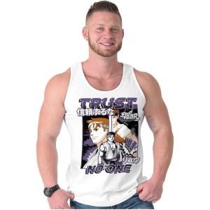 Street Fighter Ryu Trust No One Tank Top T Shirts Men Women(White)