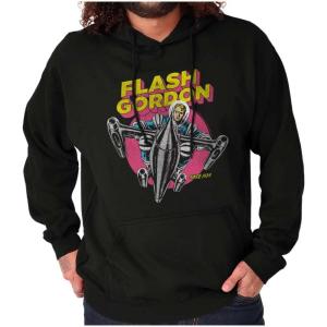 Brisco Brands Flash Gordon Space Hero Vintage Comic Hoodie Sweatshirt Women Men(Black)