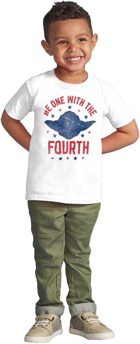 imageBe One with The Fourth America Pun Toddler Boy Girl T ShirtWhite