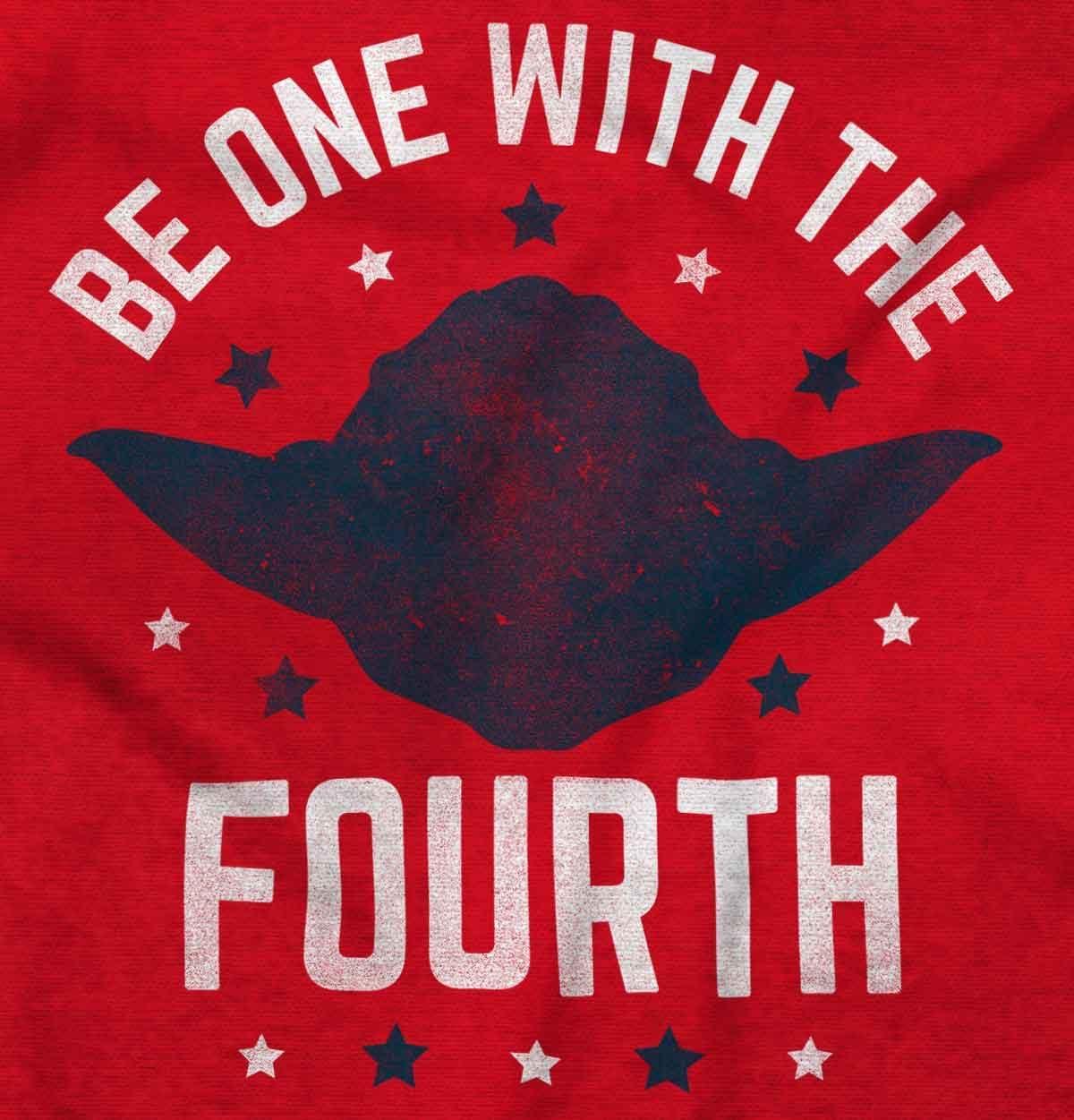 imageBrisco Brands Be One With The Fourth America Pun Baby Romper Boys or GirlsRed