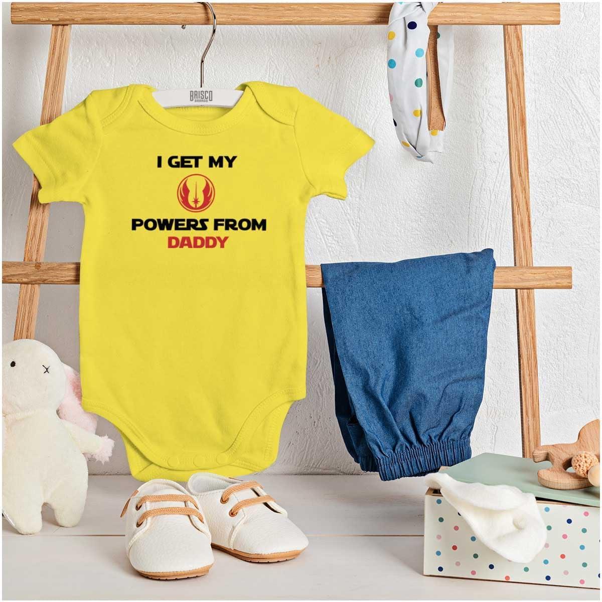 imageBrisco Brands Get Powers From My Daddy Dark Galaxy Baby Romper Boys or GirlsZest
