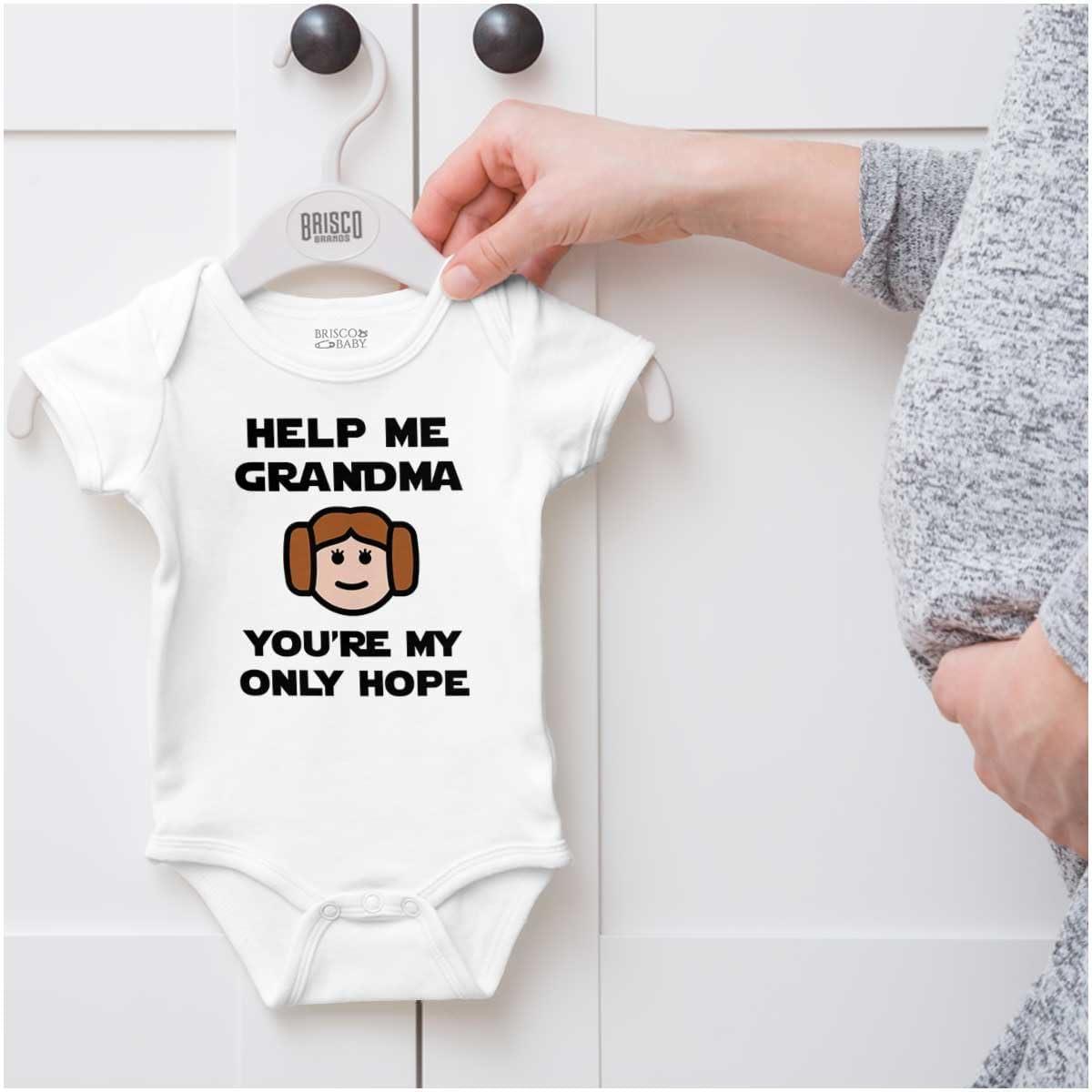 imageBrisco Brands Grandma Youre My Only Hope Cute Baby Bodysuit Jumper GirlsWhite