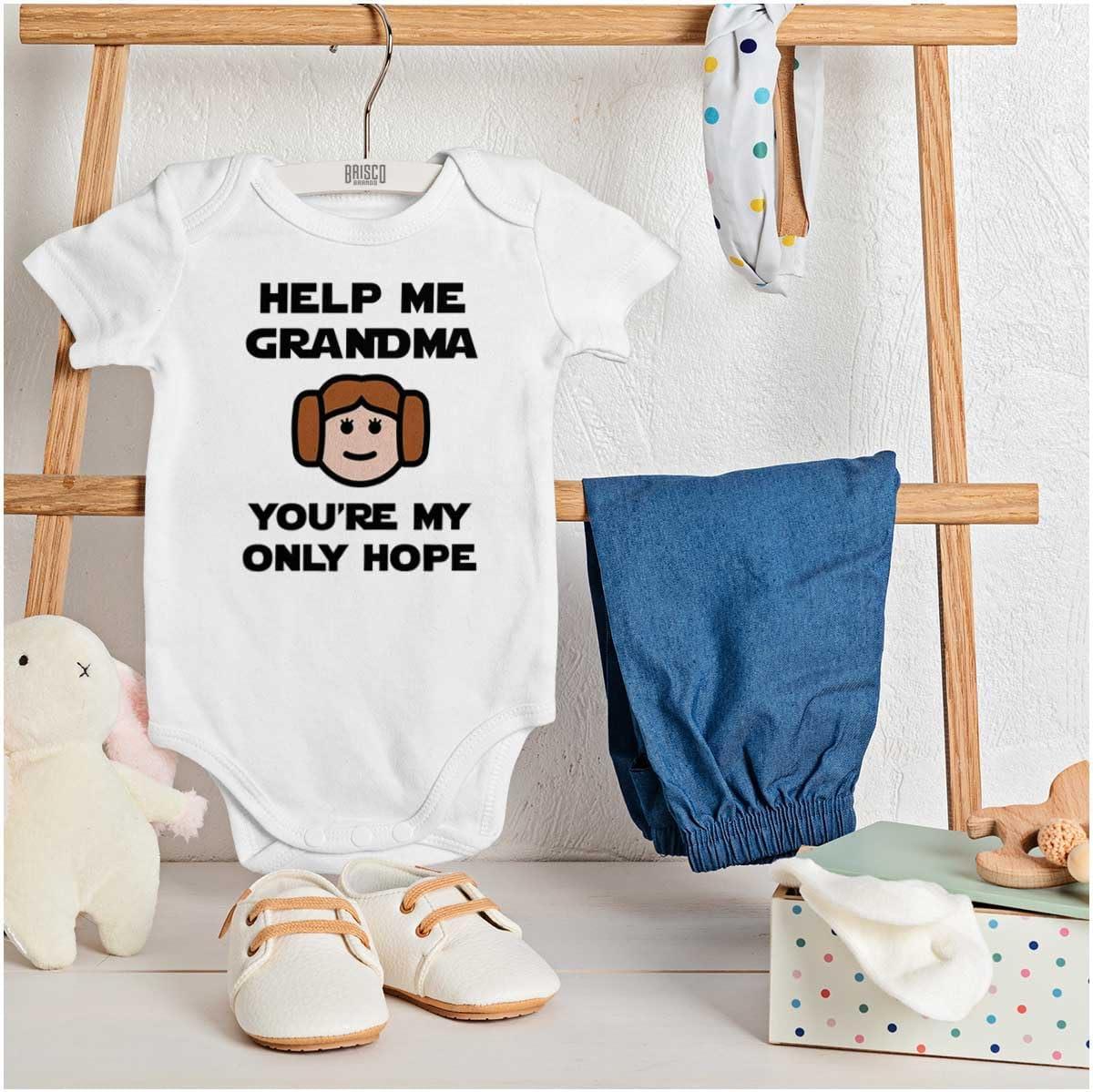 imageBrisco Brands Grandma Youre My Only Hope Cute Baby Bodysuit Jumper GirlsWhite