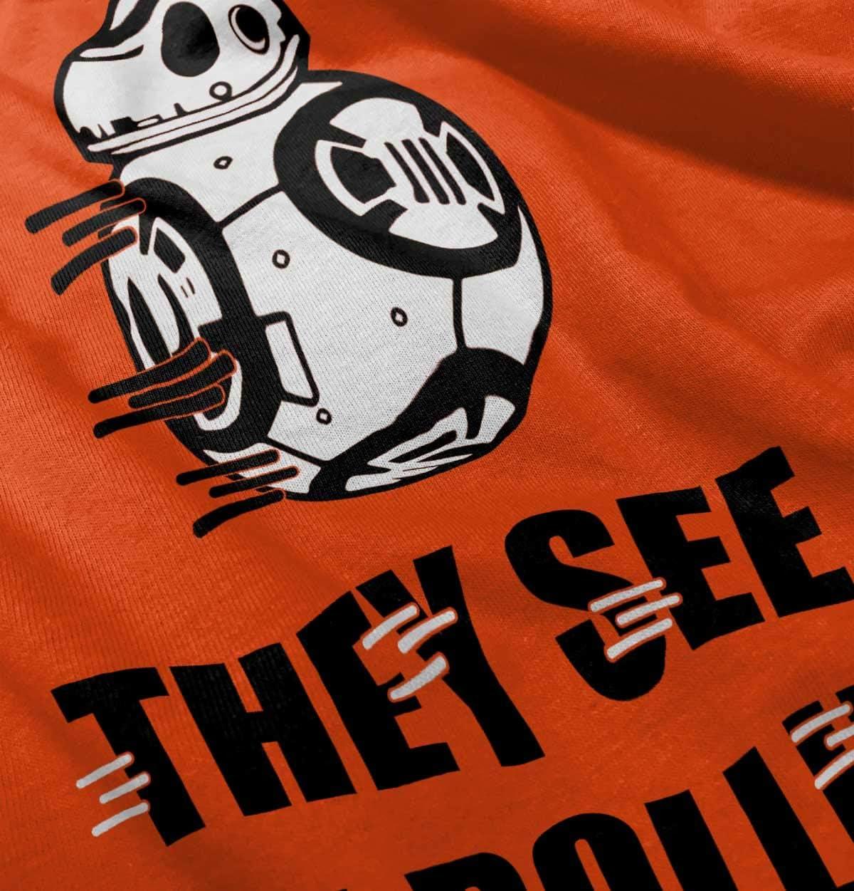 imageBrisco Brands They See Me Rollin Space Robot Galaxy Toddler Boy Girl T ShirtOrange