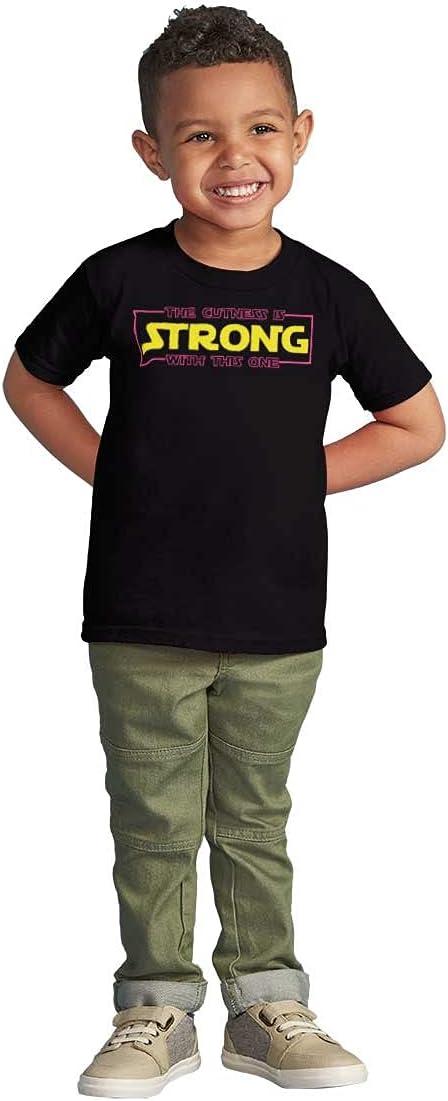 imageCuteness Strong with This One Galaxy Toddler Boy Girl T ShirtBlack