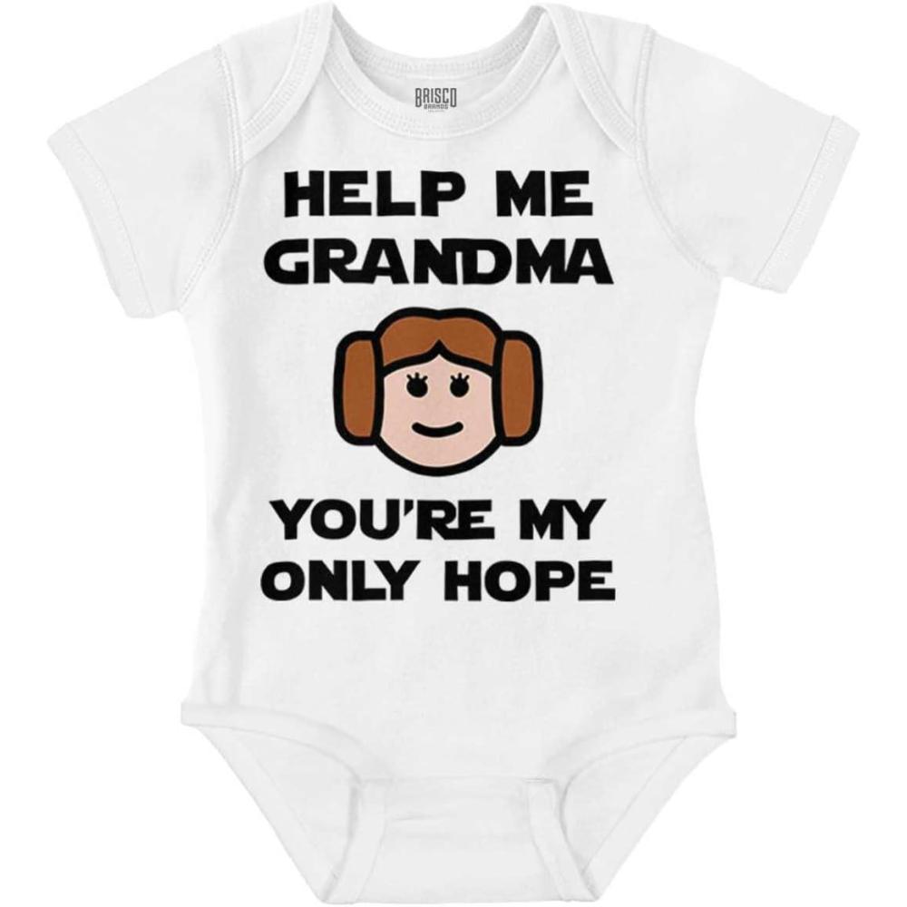 imageBrisco Brands Grandma Youre My Only Hope Cute Baby Bodysuit Jumper GirlsWhite