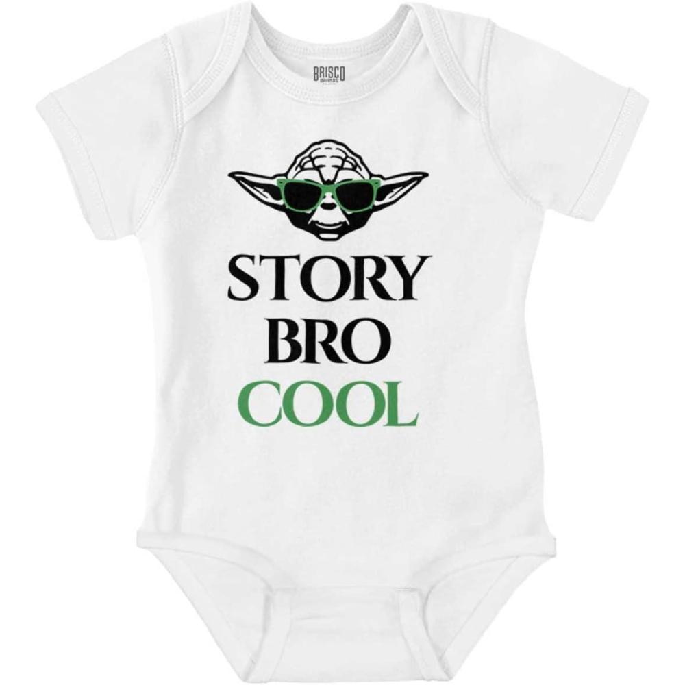 imageBrisco Brands Story Bro Master Space Alien Baby Romper Boys or GirlsWhite