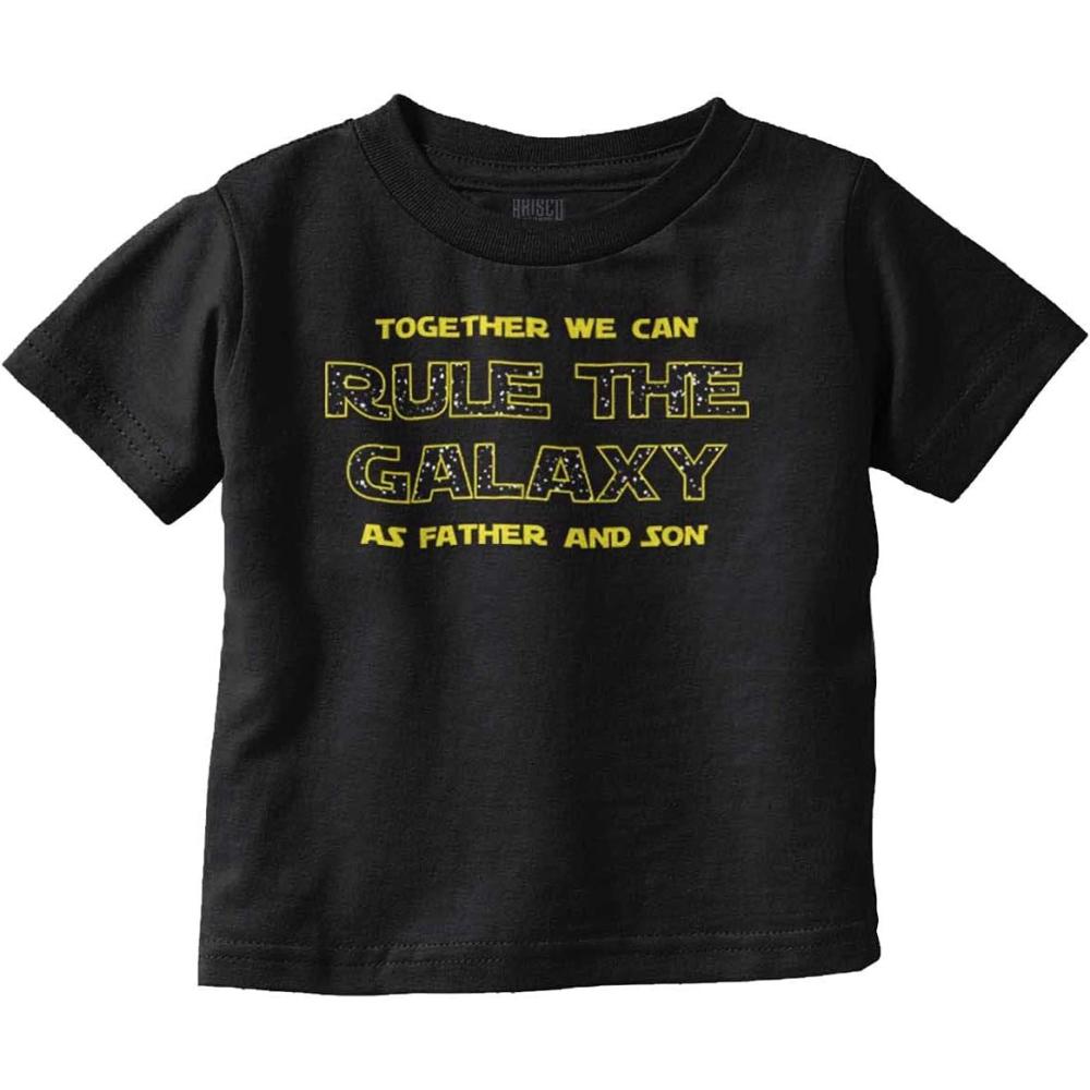 imageBrisco Brands Together We Rule Galaxy Father Son Toddler Boy Girl T ShirtBlack