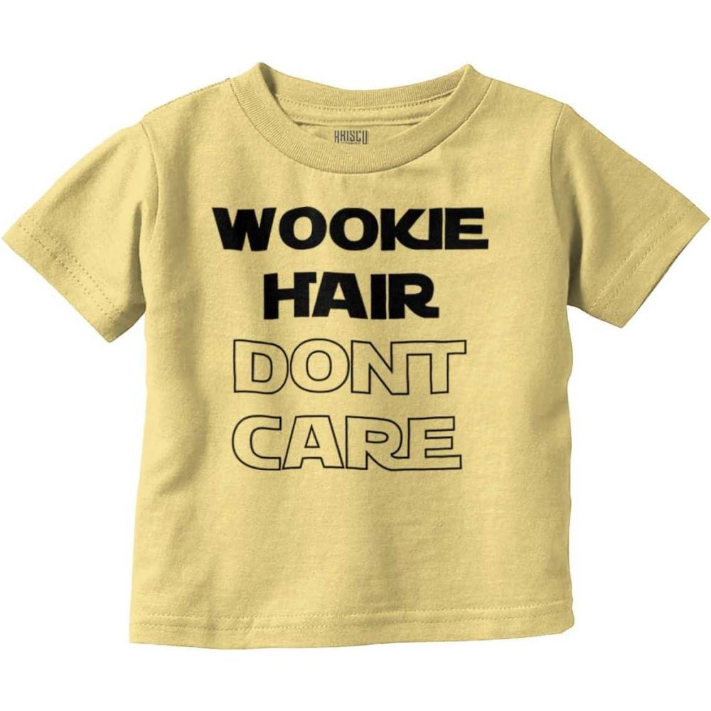 imageBrisco Brands Wookie Hair Dont Care Dark Galaxy Toddler Boy Girl T ShirtButter