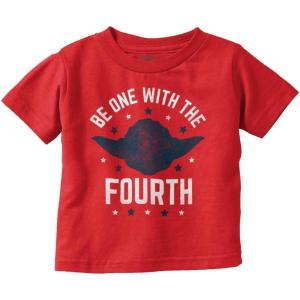 Be One with The Fourth America Pun Toddler Boy Girl T Shirt(Red)