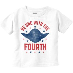 Be One with The Fourth America Pun Toddler Boy Girl T Shirt(White)