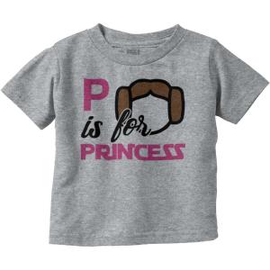 Brisco Brands P is for Princess Dark Galaxy Ruler Youth T Shirt Tee Girls(Heather)