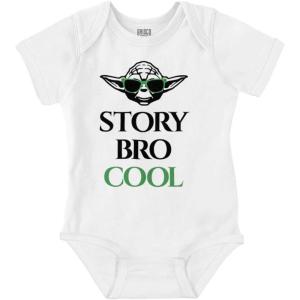 Brisco Brands Story Bro Master Space Alien Baby Romper Boys or Girls(White)