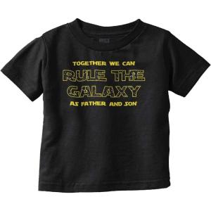Brisco Brands Together We Rule Galaxy Father Son Toddler Boy Girl T Shirt(Black)