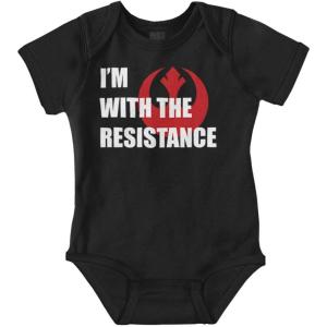 Brisco Brands With The Resistance Dark Galaxy Hero Baby Romper Boys or Girls(Black)