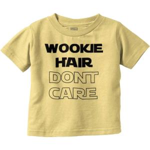 Brisco Brands Wookie Hair Dont Care Dark Galaxy Toddler Boy Girl T Shirt(Butter)