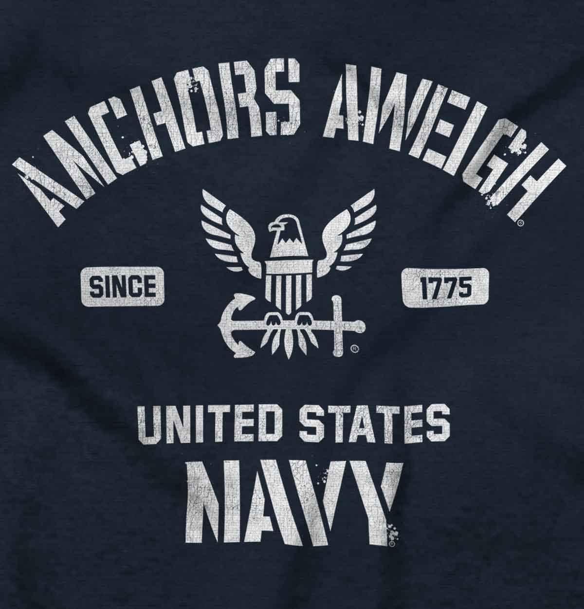 imageBrisco Brands United States Navy Logo Anchor Aweigh Baby Romper Boys or GirlsNavy